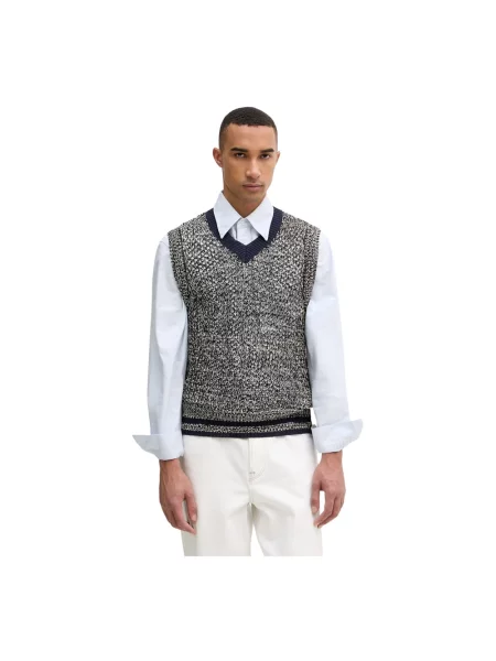 Wales Bonner kamizelka Shade Knit granatowy