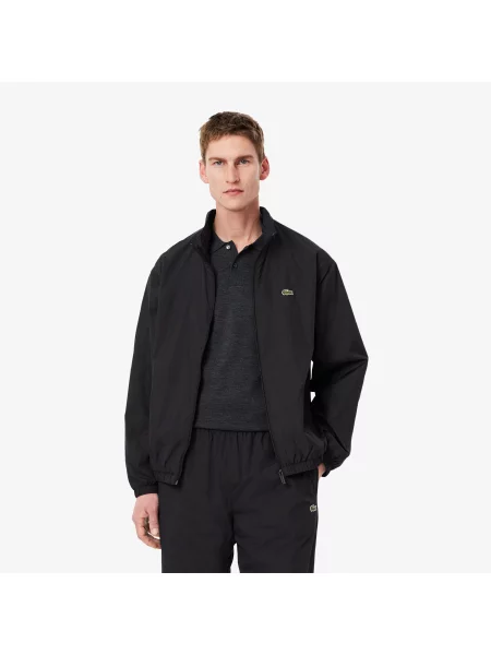 Lacoste Wodoodporna Kurtka Dresowa Z Kapturem czarna
