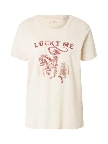 GUESS Tricou COWGIRL ecru / vin roșu