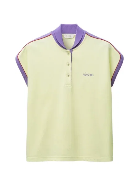 Tricou polo Versace cu autograf galben