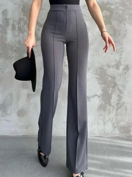 Pantaloni Dewberry cu talie înaltă