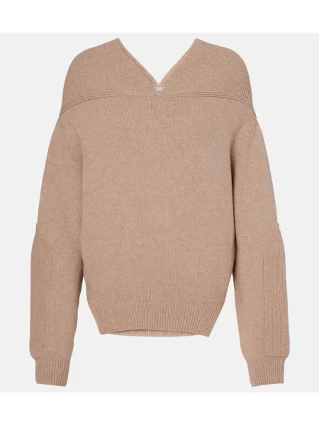 Pulover Victoria Beckham de lână bej