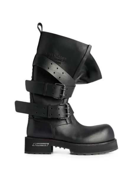 Botine Balenciaga cu cataramă cu bretele negru