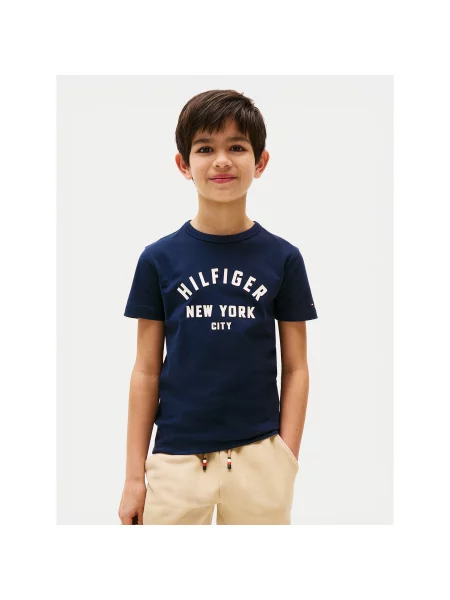 Tommy Hilfiger T-shirt Curved Graphic Tamnoplava bijela