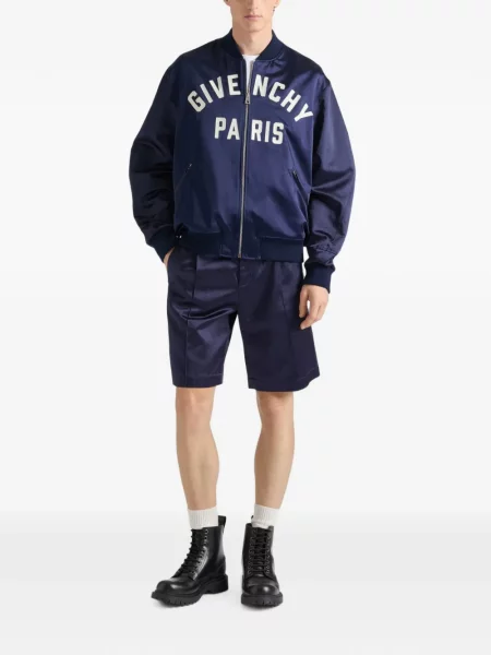 Geacă bomber Givenchy cu broderie din satin albastru