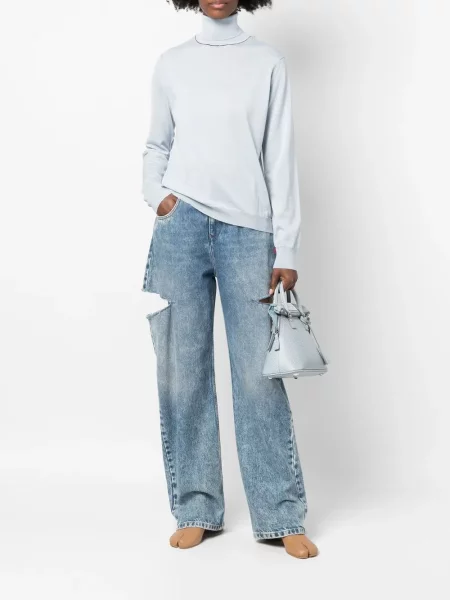 Vilnonis megztinis Maison Margiela mėlyna