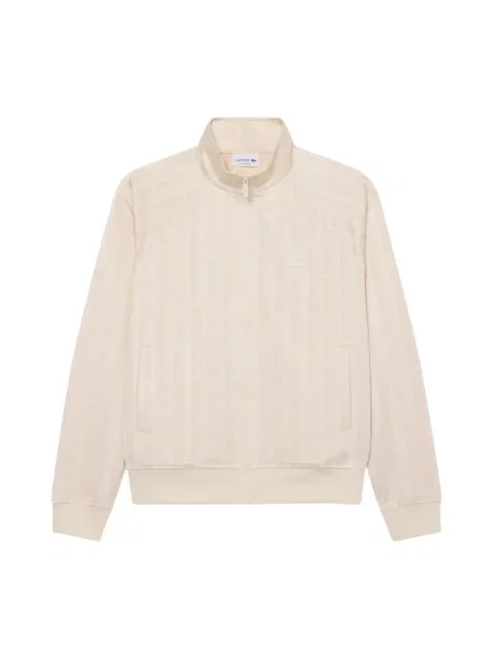 Bluza rozpinana o kroju regular fit z naszywką z logo Lacoste beżowa