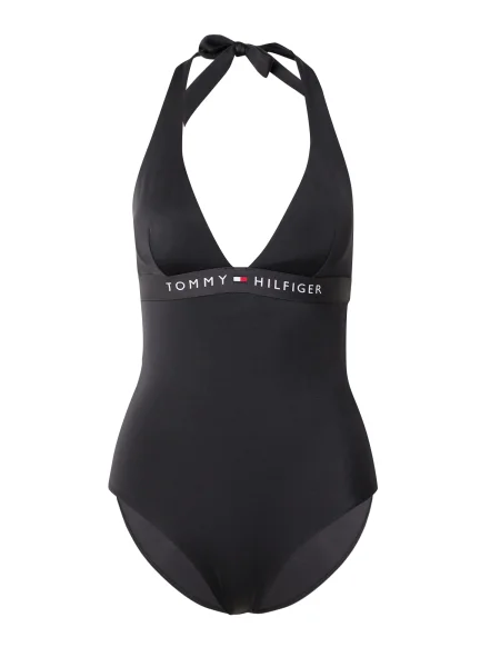 Jednodielne plavky Tommy Hilfiger Halter One Piece black čierna