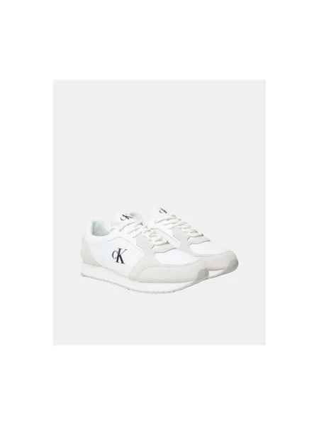 Calvin Klein Jeans Sneakersy Retro Runner Sock Lace Up Ny-Su biela