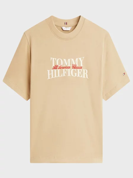 Класична футболка Tommy Hilfiger бежева