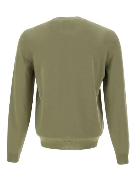 Pulover Boss cu broderie cu decolteu rotund verde