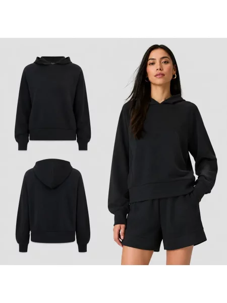 BLUZA 4F DRESOWA NIEROZPINANA Z KAPTUREM Z MODALEM czarny