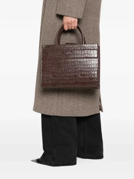 Geantă shopper Twenty Fourhaitch din piele maro