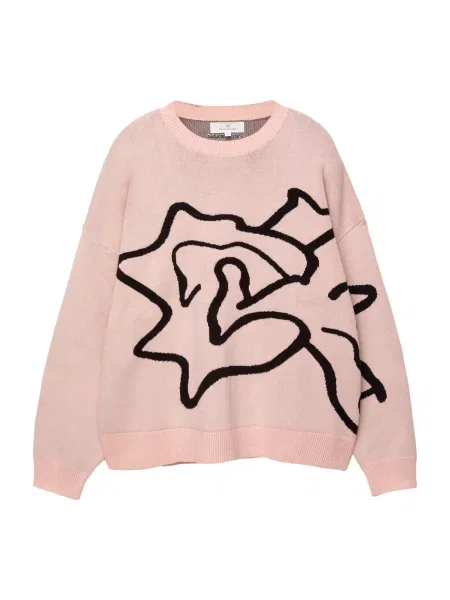 Pull&Bear Sveter ružová čierna