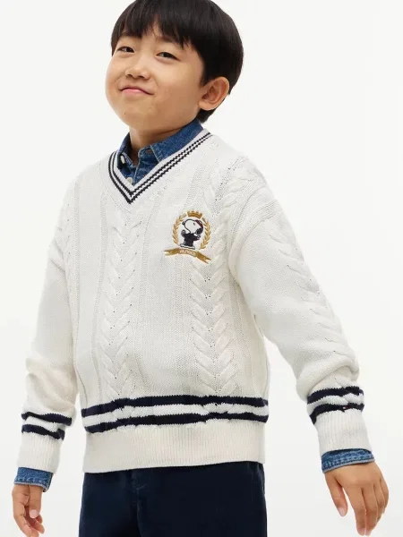 Tommy Hilfiger pulover pentru copii din x Peanuts alb