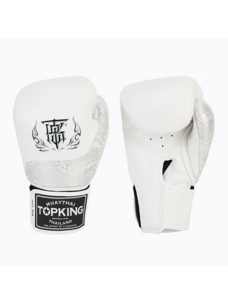Rękawice bokserskie Top King Muay Thai Power Snake white/silver białe