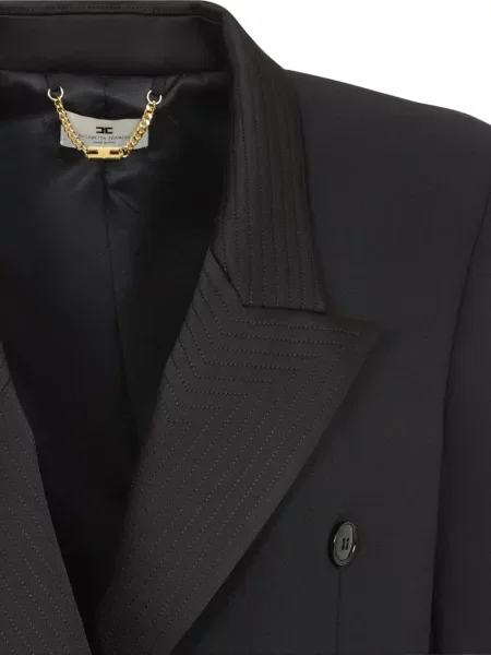 Geacă Elisabetta Franchi din satin negru
