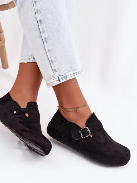 Mocasini Boto cu cataramă negru