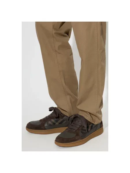 Sneakersy Burberry skórzane brązowe
