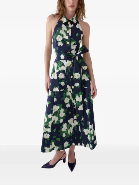 Rochie maxi Carolina Herrera cu imagine albastru