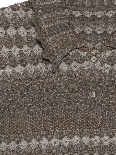 Dzianinowy kołnierzykowy top Jnby brązowy