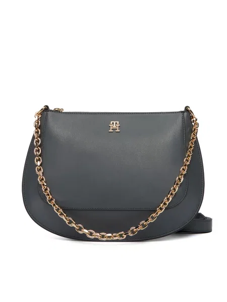 Ročna torba Tommy Hilfiger Th Glam Conv Med Crossover siva