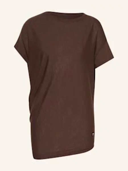 Super.Natural Tričko Yoga Loose S Merino Vlnou hnědá