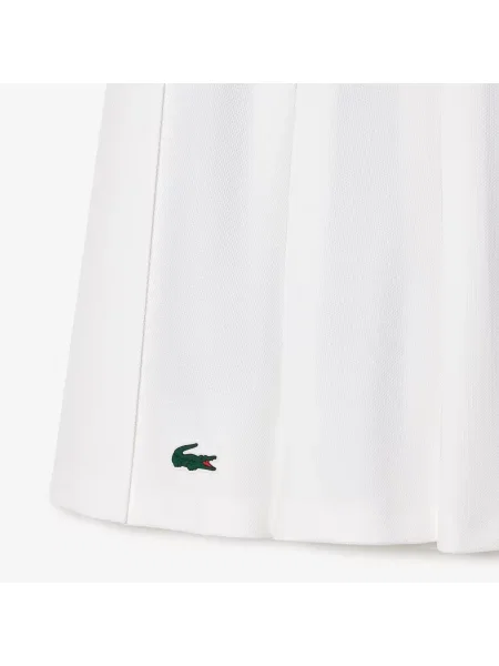 Lacoste Spódniczka Tenisowa Z Piki Ze Zintegrowanymi Szortami biała