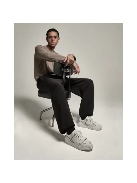 Sneakersy Mallet London skórzane na ramiączkach białe