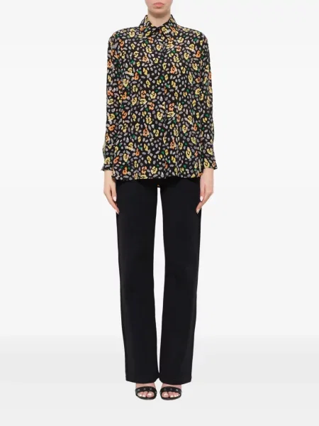 Lung cămașă Givenchy cu model floral cu imagine negru
