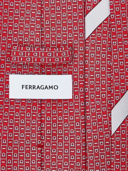 Šilkinis raštuotas kaklaraištis Ferragamo raudona
