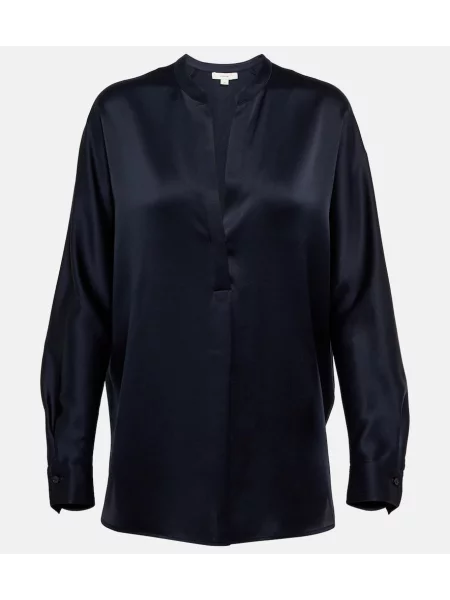 Cămașă Vince de mătase albastru