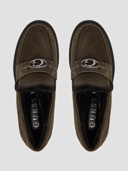 Замшеві лофери Guess зелені