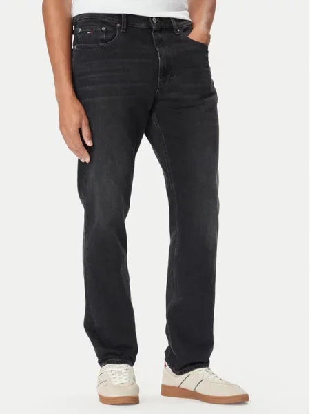 Tommy Jeans Blugi Rayan Straight Leg negru