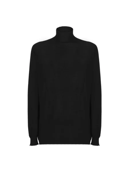 Sweter z golfem Rick Owens wełniany czarny