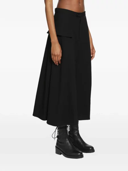 Hlače Yohji Yamamoto lepršave crna