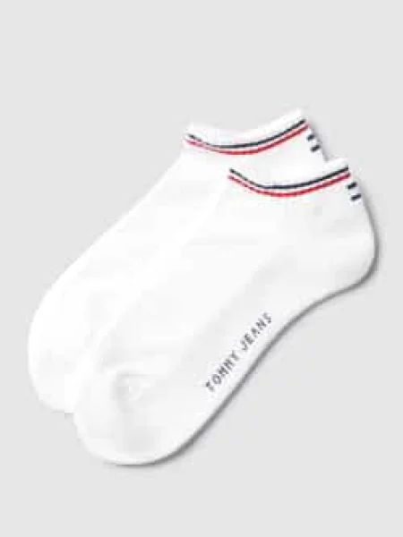 Krótkie skarpety z paskami w kontrastowym kolorze w zestawie 2 szt. Tommy Hilfiger białe