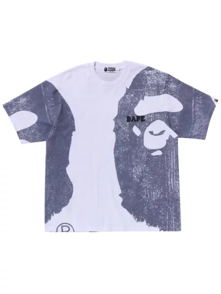 Tricou A Bathing Ape® cu imagine alb
