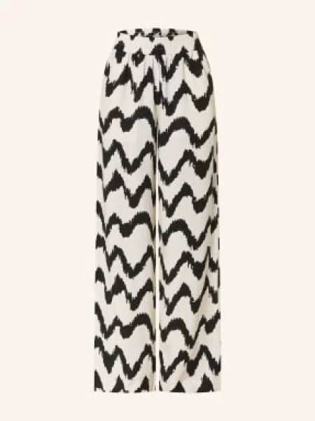Opus Pants Kalhoty Marlene Malotta černá bílá