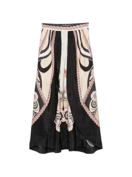 Fustă midi La Doublej cu model floral cu imagine negru