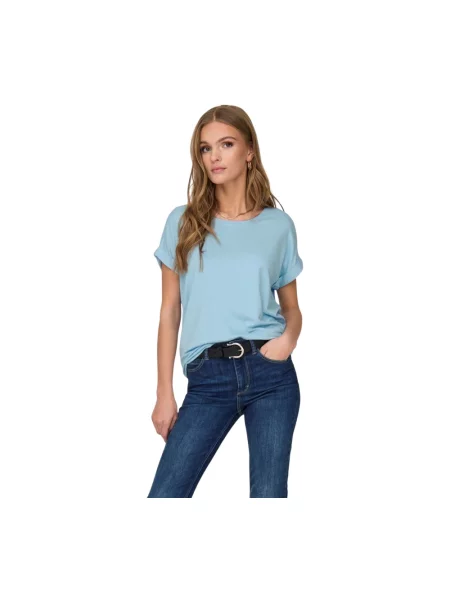 T-shirt o kroju regular fit z mieszanki model ‘MOSTER’ Only niebieska