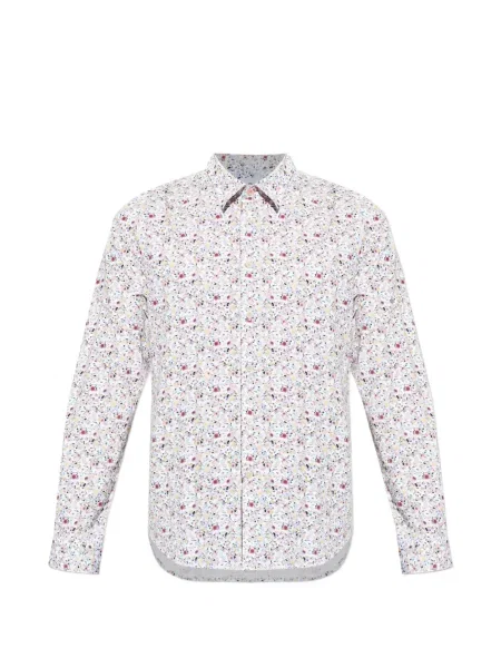 Cămașă Ps Paul Smith cu model floral cu imagine lungă alb