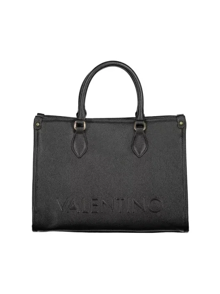 Lniana shopperka Valentino Bags czarna