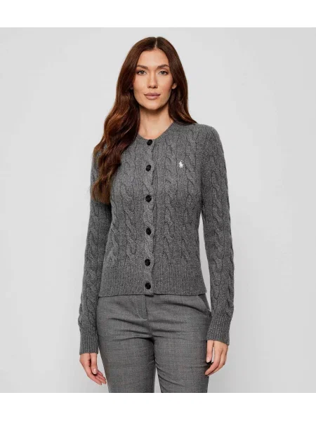 POLO RALPH LAUREN De lână cardigan cu adaos de cașmir gri