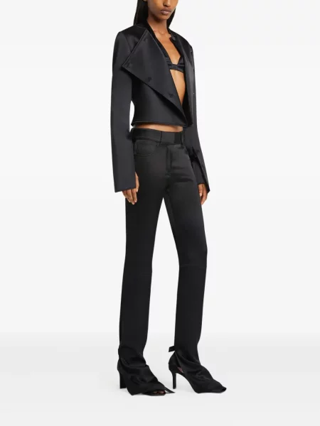 Pantaloni Courreges din satin negru