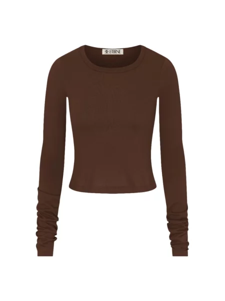 Top Eterne z krótkim rękawem brązowy