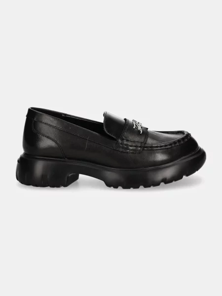 Loafersy Karl Lagerfeld skórzane czarne