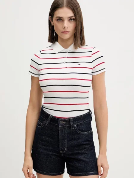 Tommy Jeans Tricou polo alb