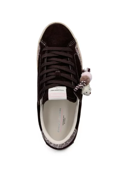 Sneakers Crime London σουέντ με φθαρμένο εφέ καφέ