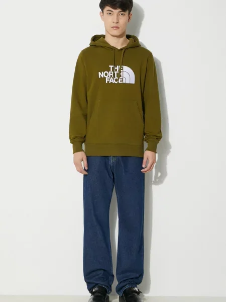 Sweter The North Face z kapturem zielony